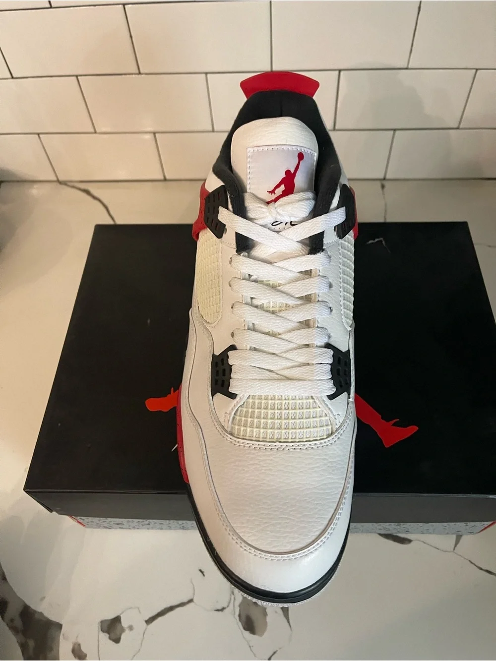 Men’s Retro 4 Red Cement Size 14.